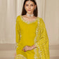 Anaita Yellow Roman Silk Stitched Suit with Embroidery & Real Mirror Work