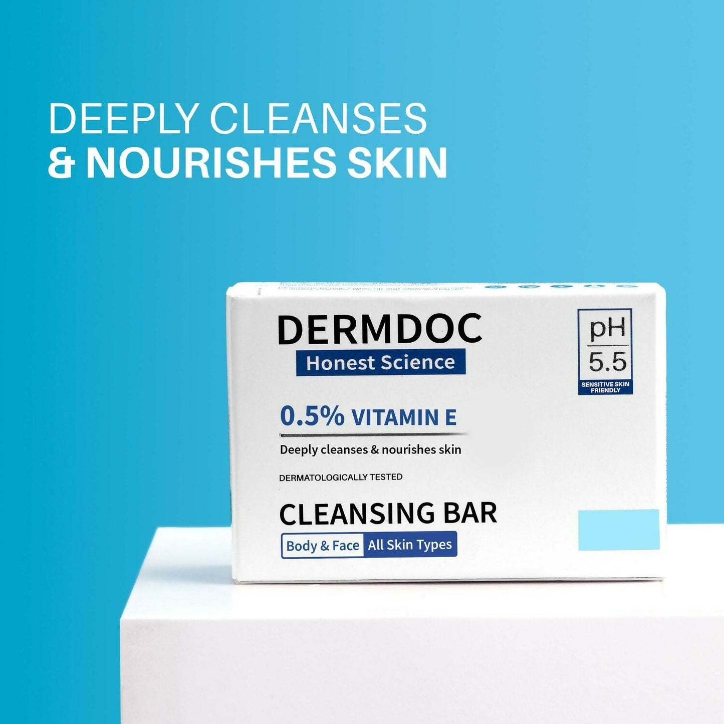 DermDoc 0.5% Vitamin E Cleansing Bar For Moisturized Skin,Deeply Cleanses & Nourishes Skin, All skin Types - Swadesiicart