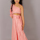 Lil Drama Fusion Fair Girls Peach Crop Top With Palazzo Co-Ordinate Set - Swadesiicart