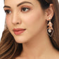 NVR Women Rose Gold Leaf Shaped Drop Earrings | Swadesiicart