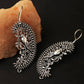 Mominos Fashion Johar Kamal Silver Parrot Hoops and Ghungroo Bali Combo Earrings
