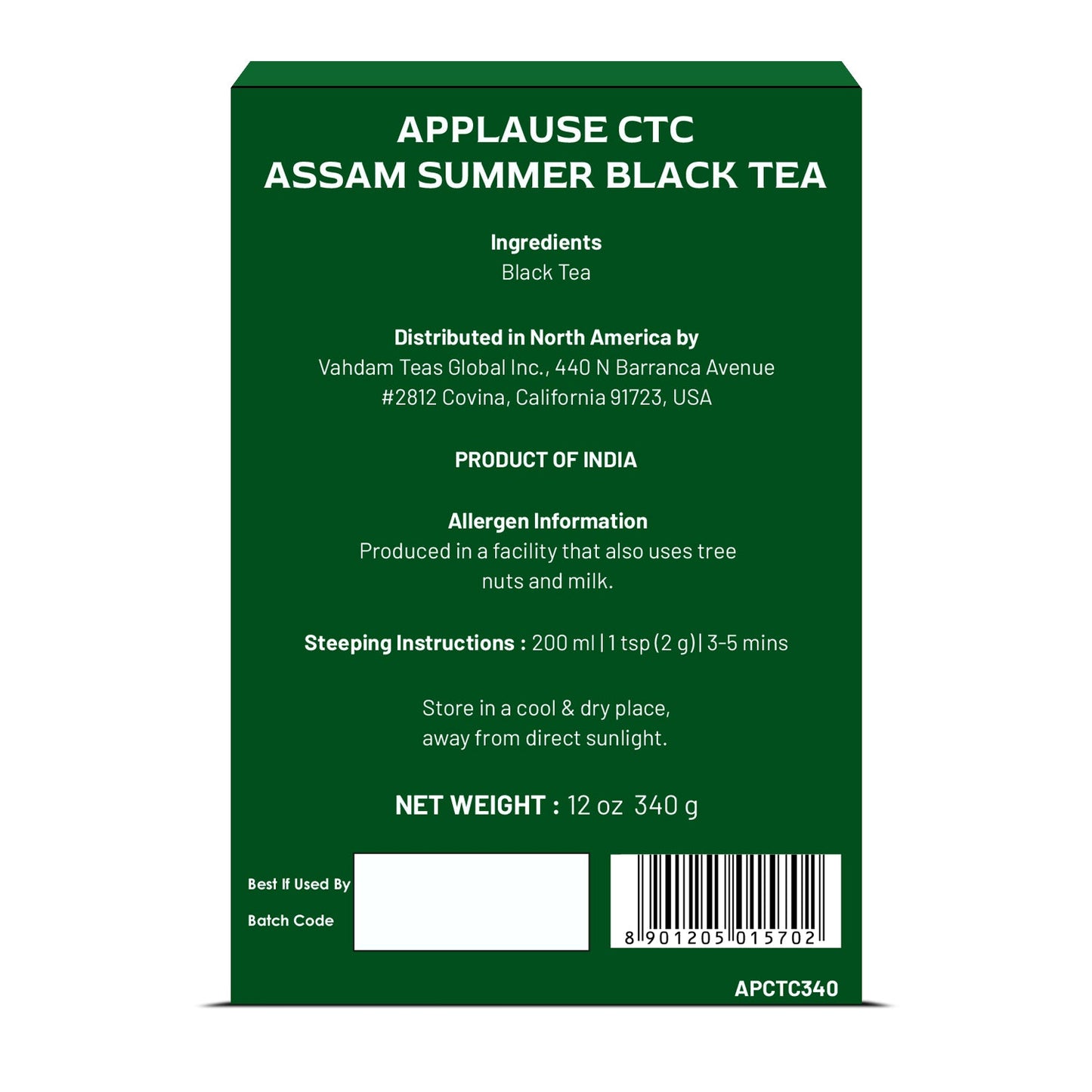 Applause CTC Assam Summer Black Tea, 340gm /12oz