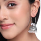 NVR Women's Silver Toned Dome Shaped Jhumkas Earrings | Swadesiicart