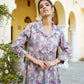 Vaasva Women Lavender Muslin Printed Shirt & Pant Set - Swadesiicart