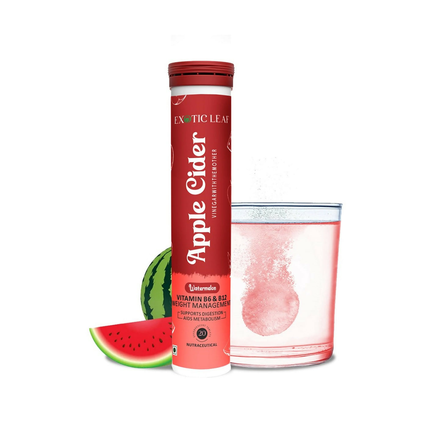 Exotic Leaf Watermelon Apple Cider Vinegar Tablets - Swadesiicart
