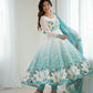 Lorenvalley Fashion Soft Organza Silk Front On Fancy Badla Jari Work Flower Position Print Outing Work Anarkali Kurta Pant With Dupatta Set - Swadesiicart