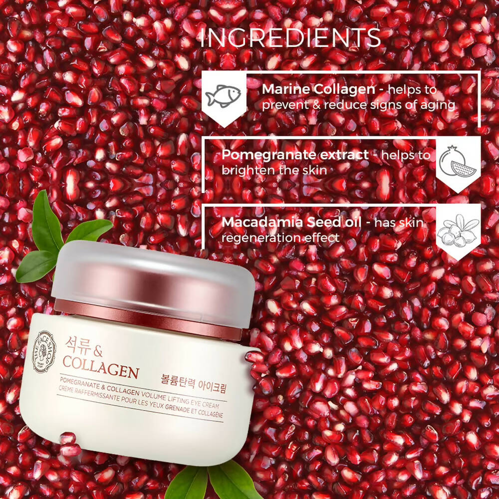 The Face Shop Pomegranate & Collagen Volume Lifting Eye Cream - Korean Skincare | Swadesiicart