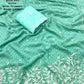 Sky Pure Chiffon Woven Design Saree with Unstitched Blouse - Hiral Fashion | Swadesiicart