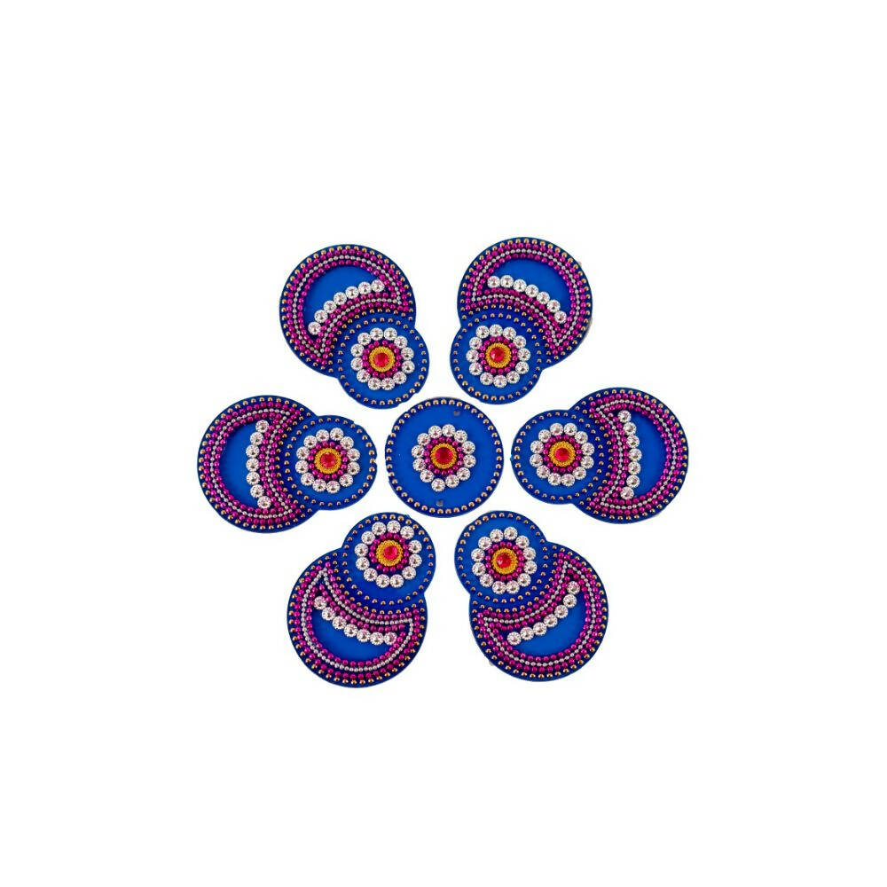 Kundan HandiKrafts Designer Double Round Blue (Baby) - Swadesiicart