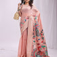 Shree Shyam Fashion Linen Cotton Peach Saree