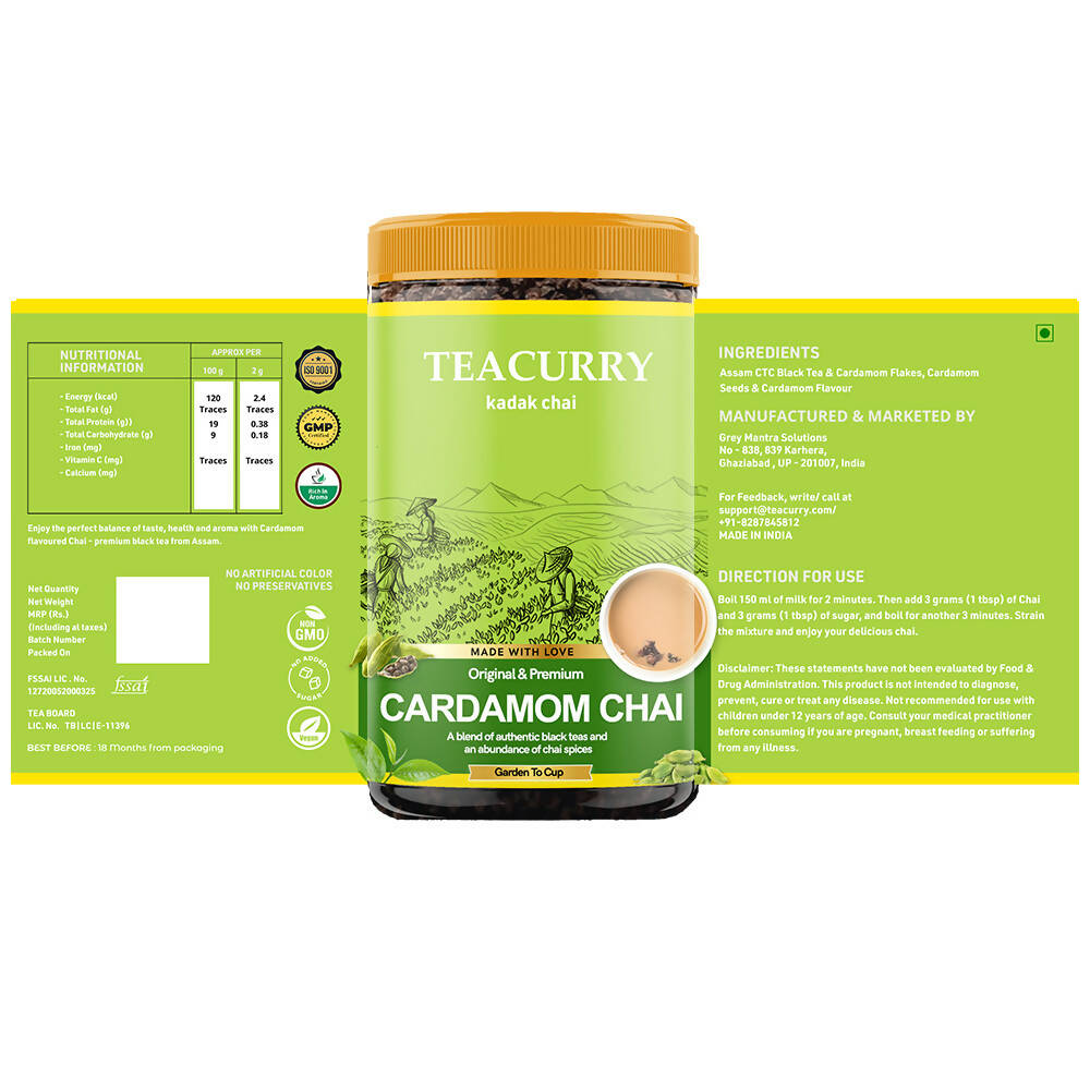 Teacurry Cardamom Chai Powder - Swadesiicart