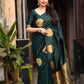Green Silk Woven Saree with Unstitched Blouse - Hiral Fashion | Swadesiicart