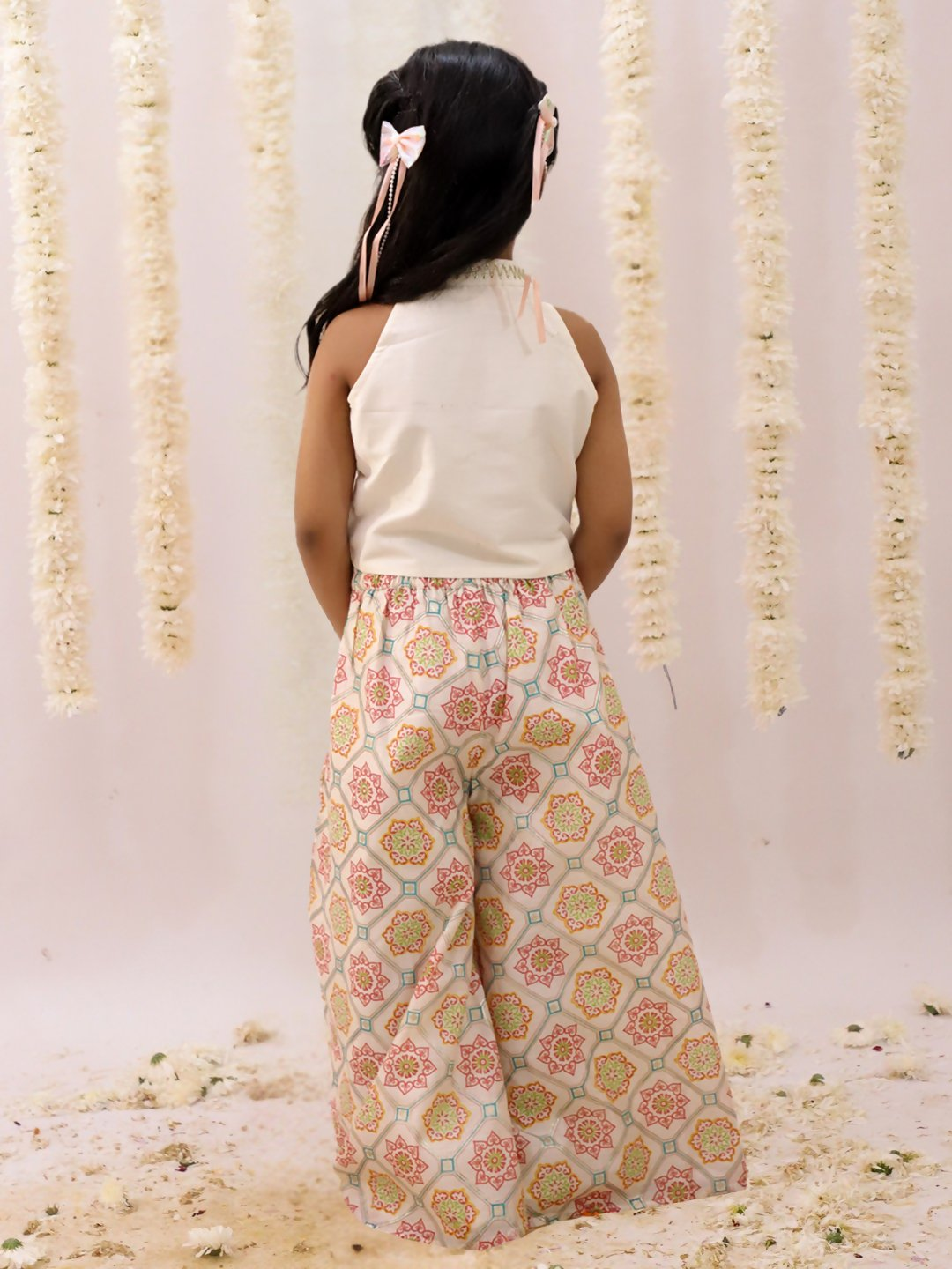 Lil Drama Mishti Off White Top and Pant Set For Girls | Swadesiicart