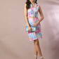 Myshka Women's Multi Printed Shawl Neck Party Top With Skirt Co-ord set - Swadesiicart