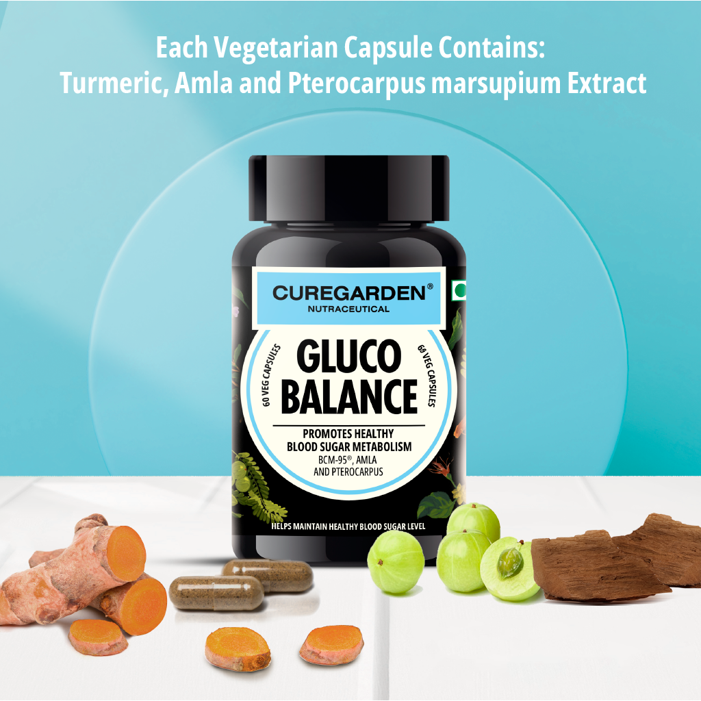 Curegarden Natural Gluco Balance Veg Capsules - Swadesiicart