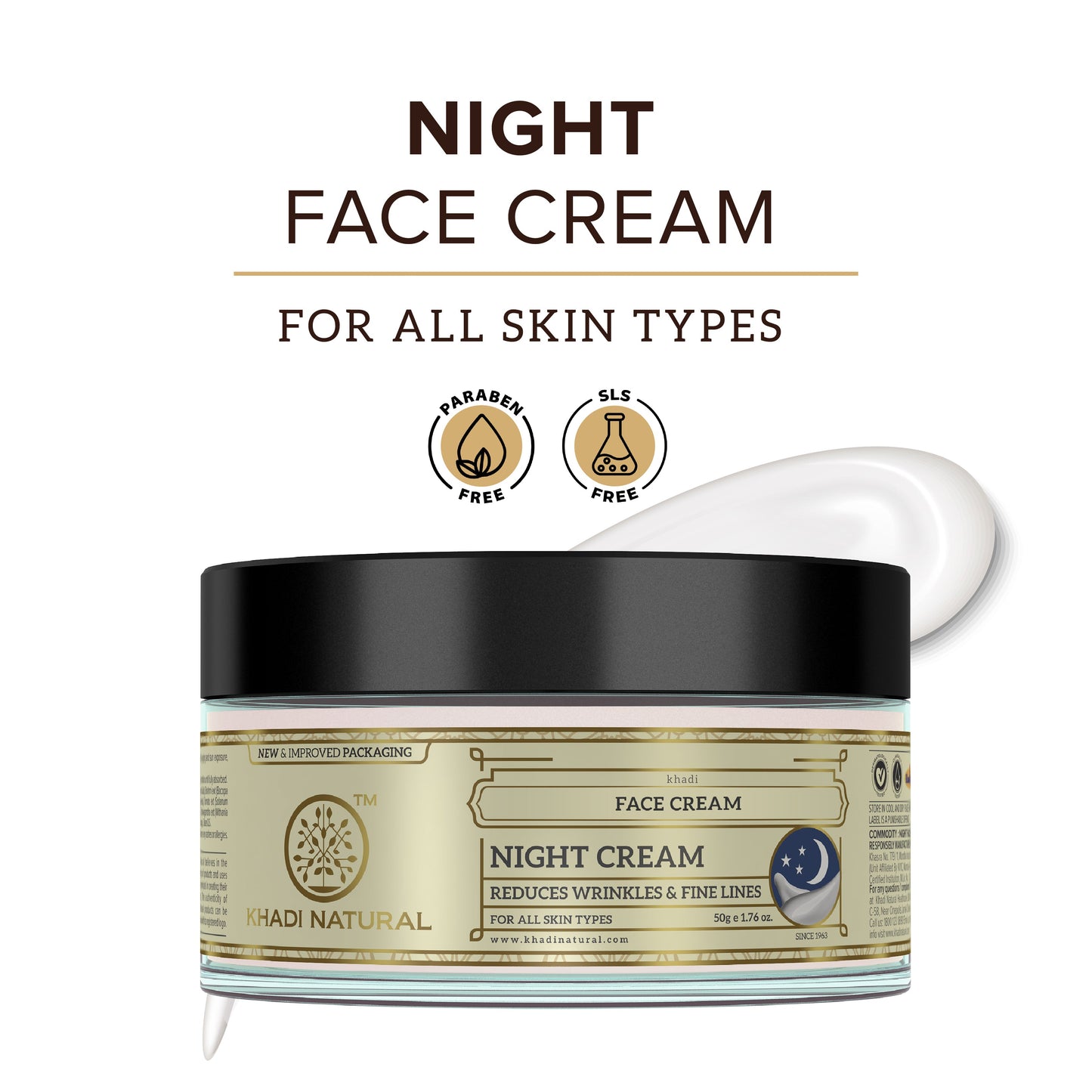 Khadi Natural Herbal Night Cream - 50gm