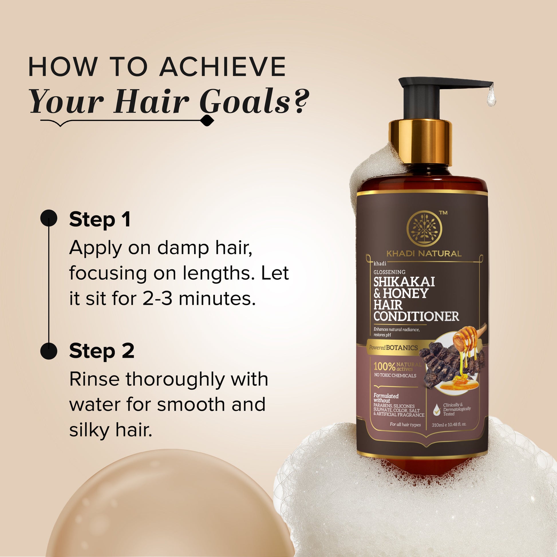 Khadi Natural Shikakai & Honey Hair Conditioner-Powered Botanics - 310ml