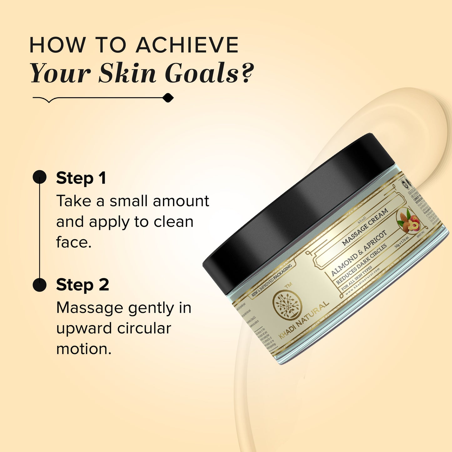 Khadi Natural Almond & Apricot Massage Cream - 50gm
