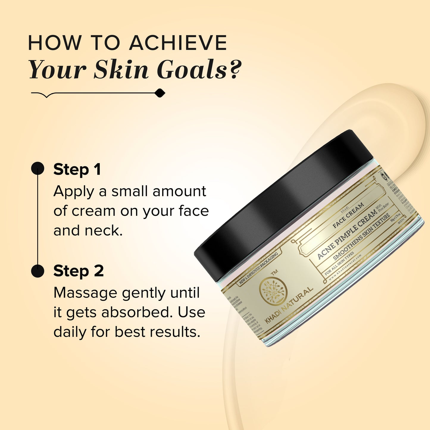 Khadi Natural Herbal Acne Pimple Cream - 50gm