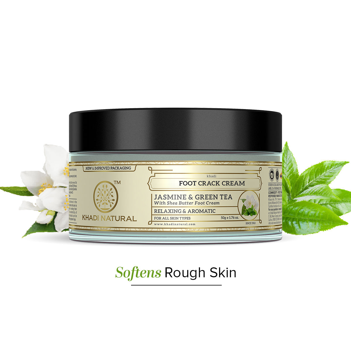 Khadi Natural Jasmine & Green Tea Foot Crack Cream - With Sheabutter - 50gm