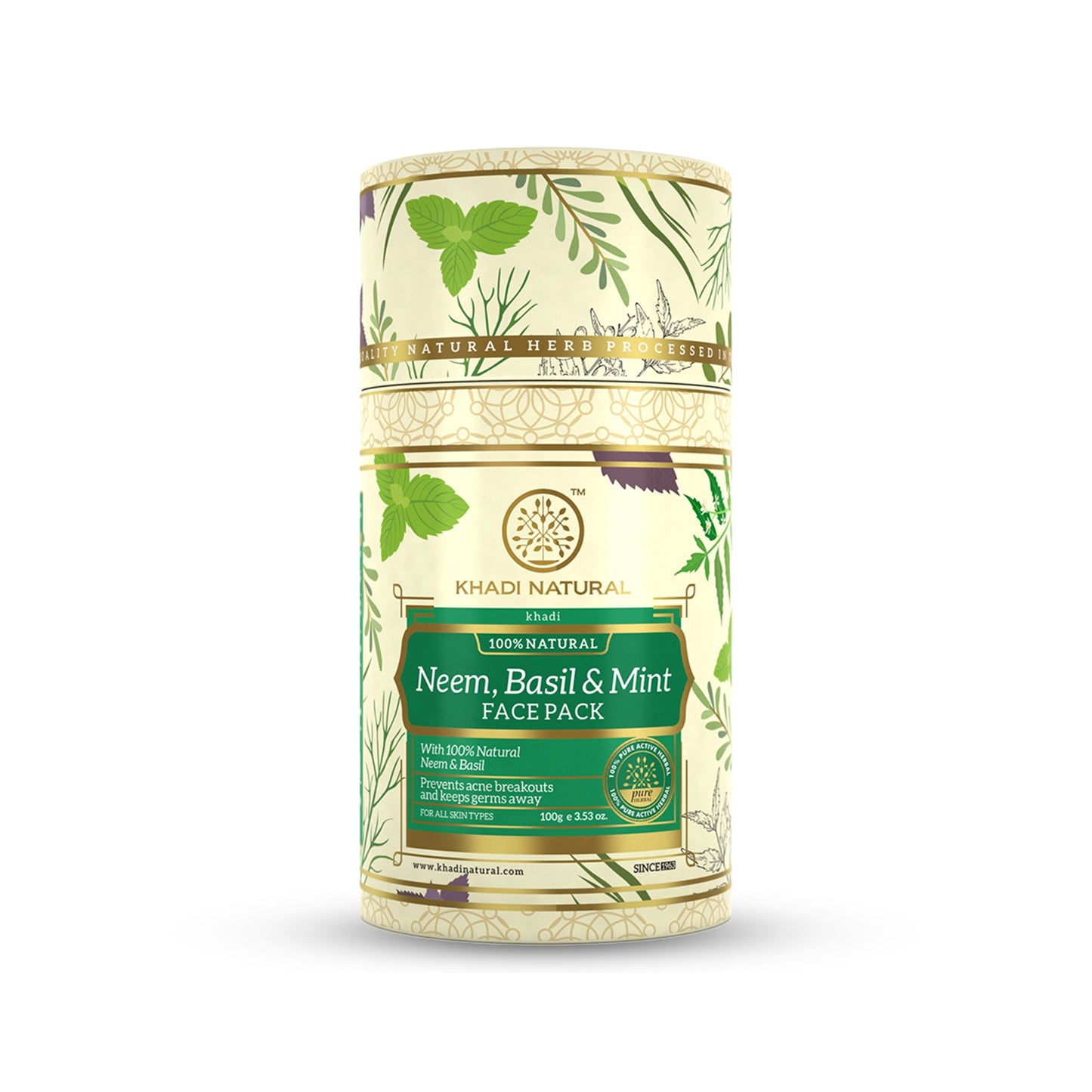 Khadi Natural Neem, Basil & Mint Face Pack - 100gm