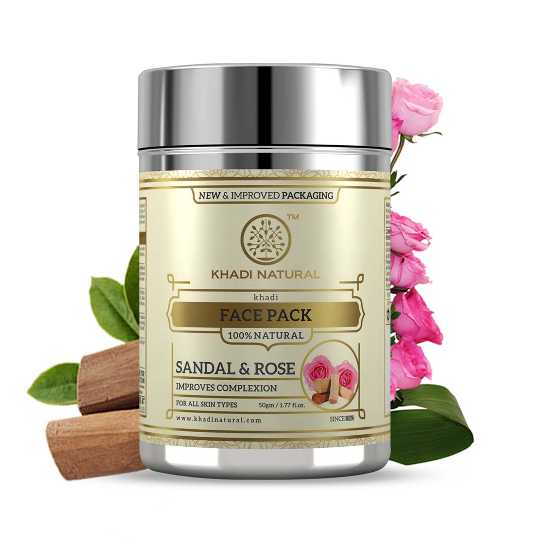 Khadi Natural Sandal & Rose Face Pack - 50gm