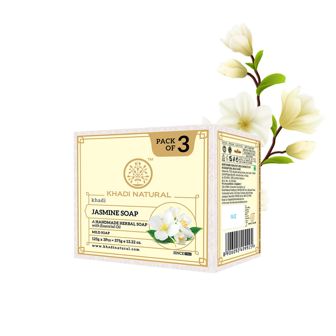 Khadi Natural Herbal Jasmine Soap Combo Pack Of 3 – 125gm Each