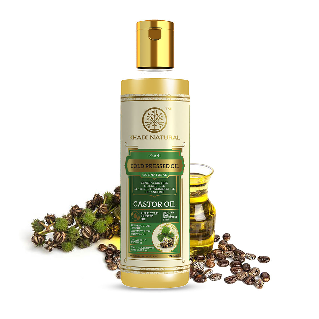 Khadi Natural Castor Cold Pressed Oil - 100% Natural - 210ml