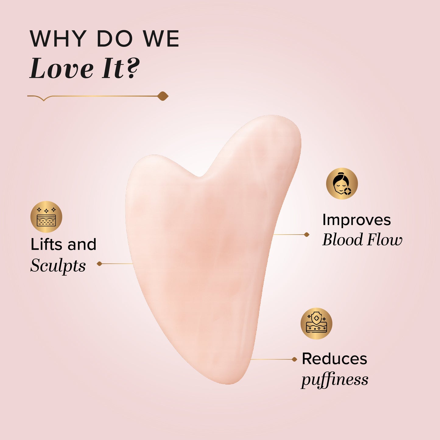 Khadi Natural Rose Quartz Gua Sha