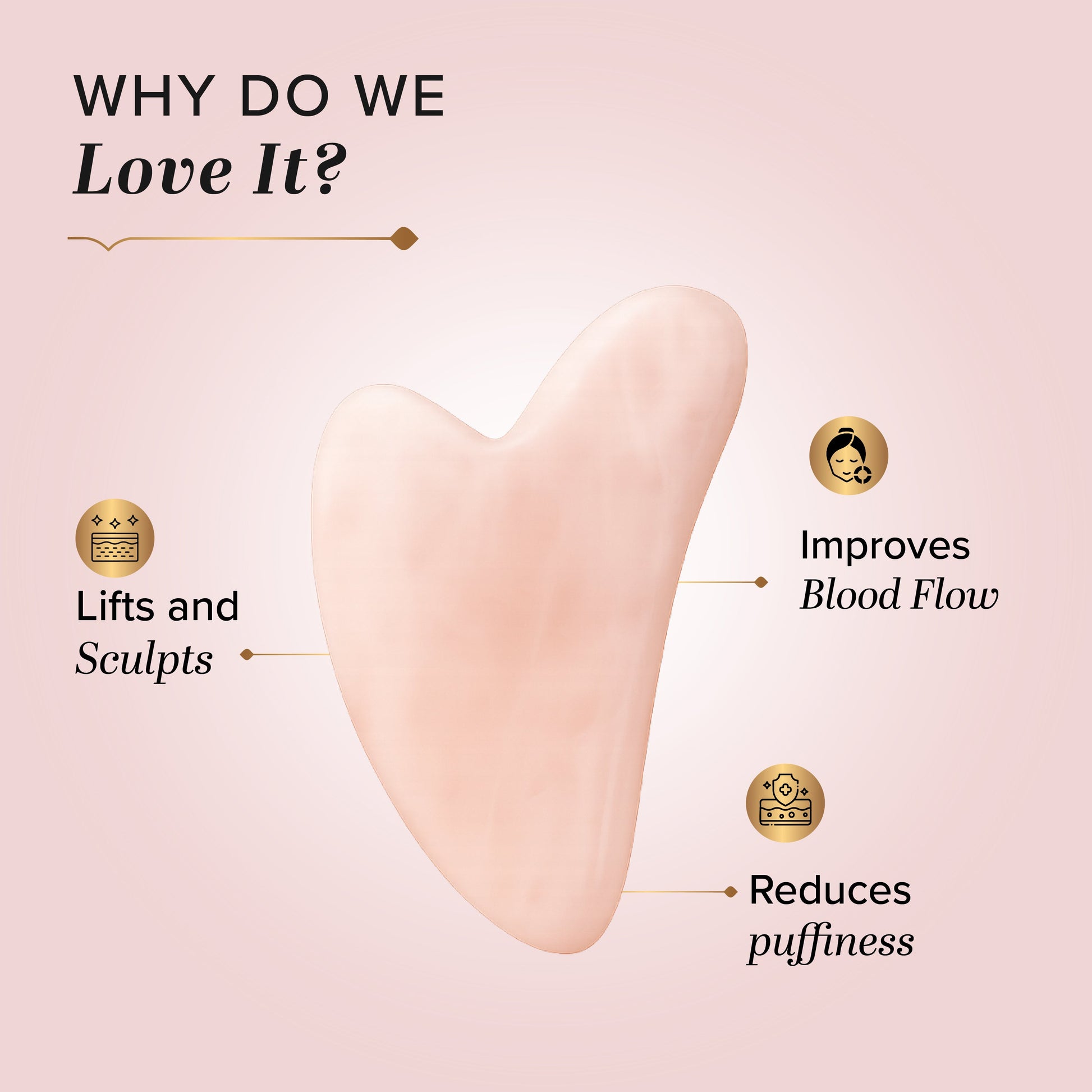 Khadi Natural Rose Quartz Gua Sha