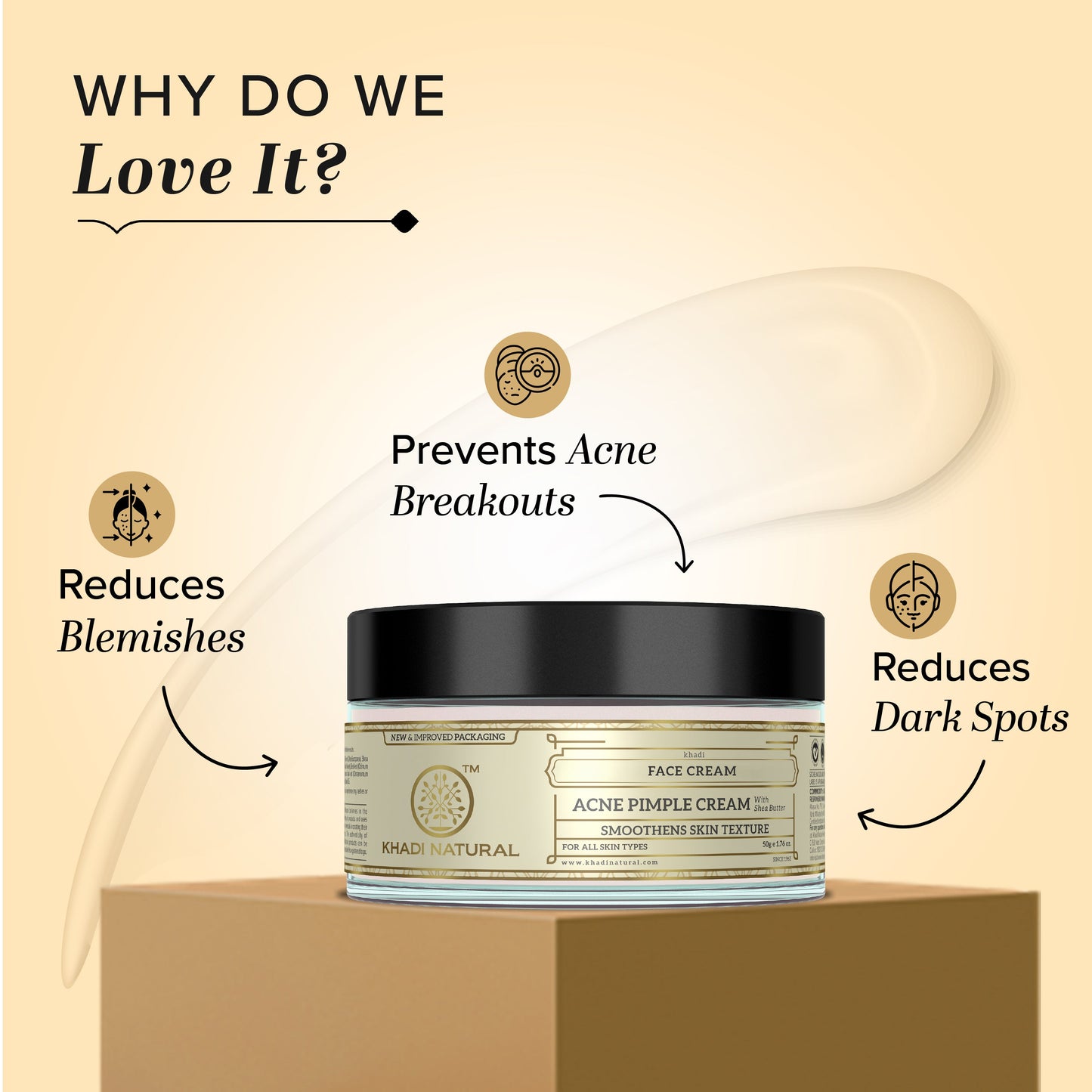 Khadi Natural Herbal Acne Pimple Cream - 50gm