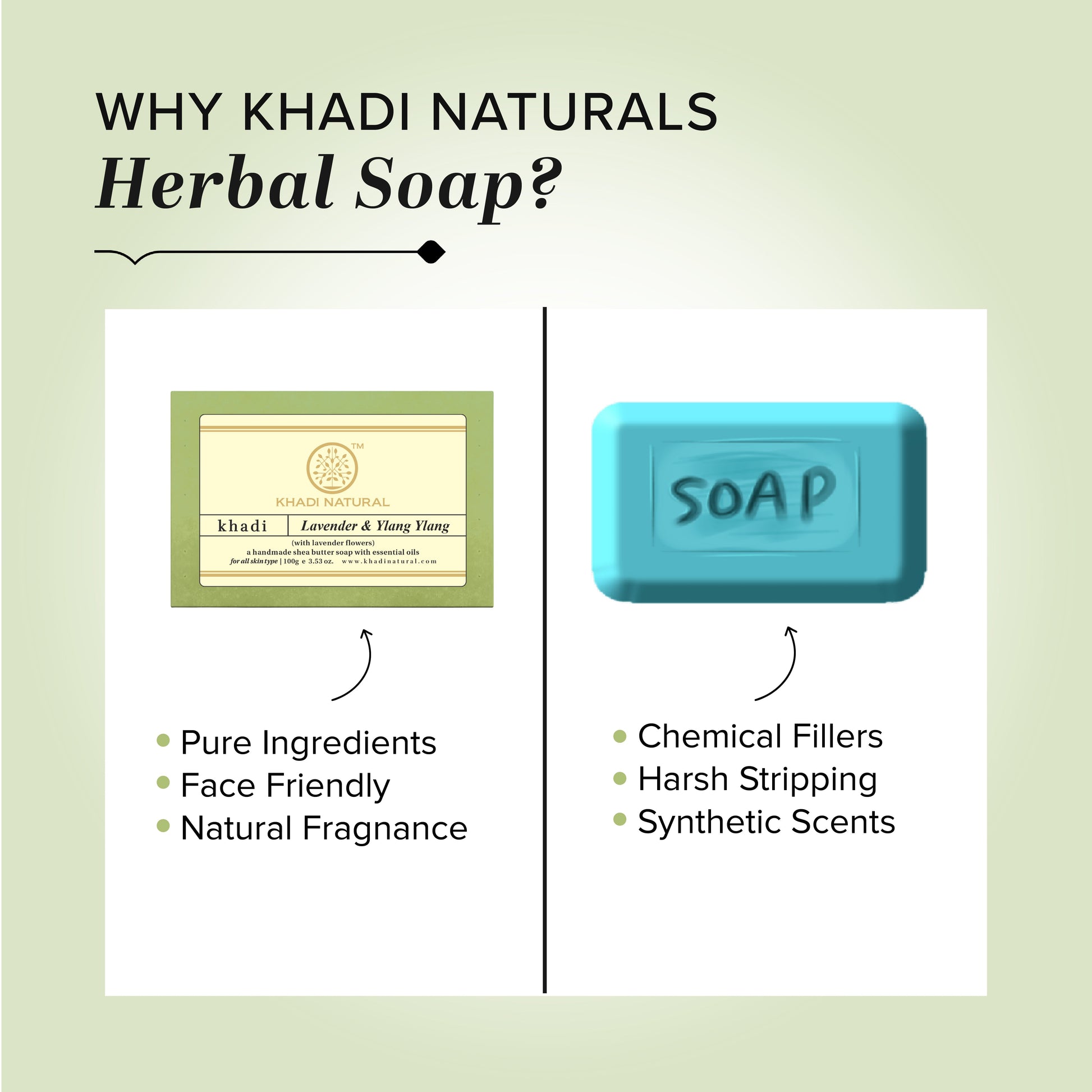 Khadi Natural Lavender & Ylang Ylang with Lavender Flowers - 100gm