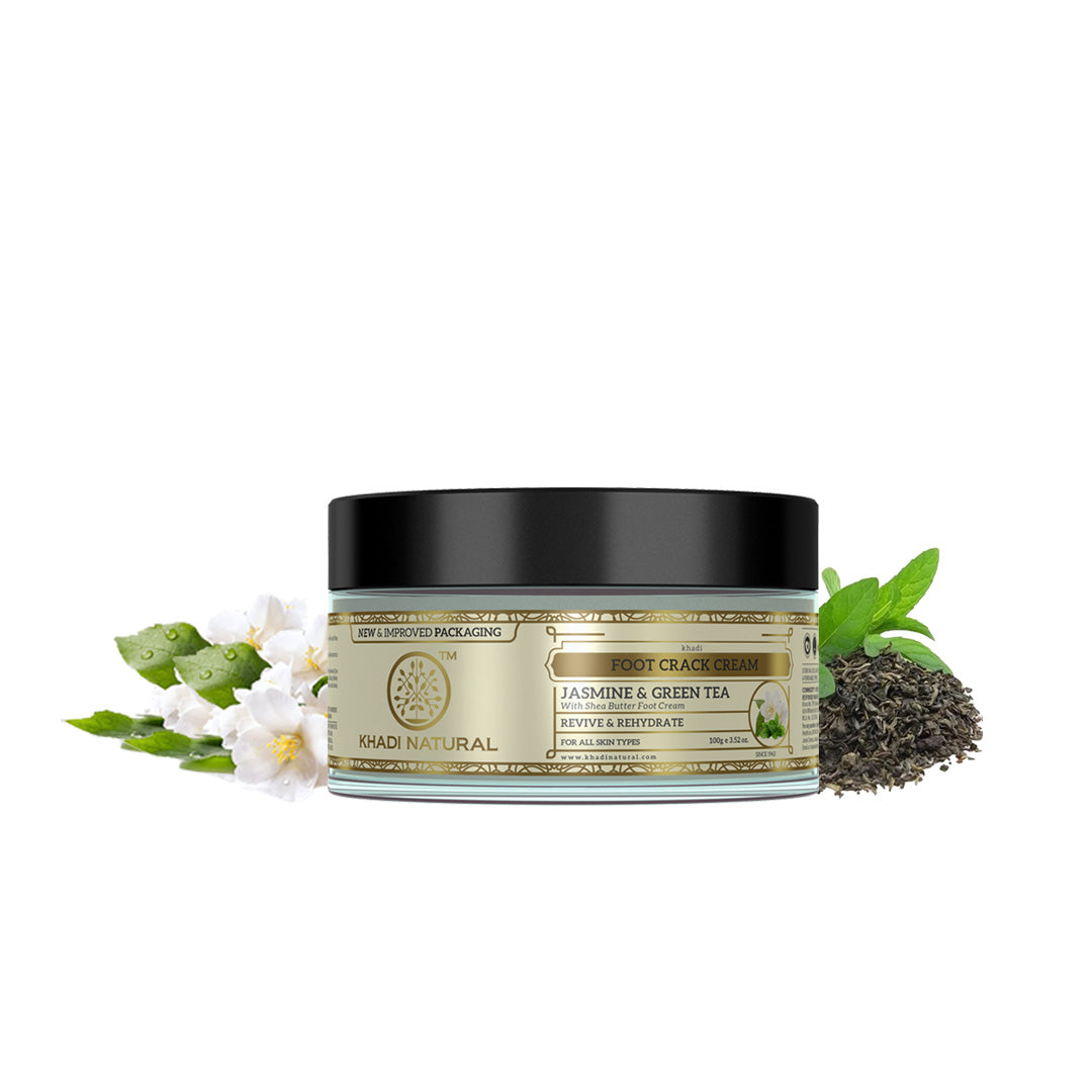 Khadi Natural Jasmine & Green Tea Herbal Foot Crack Cream with Sheabutter - 100gm