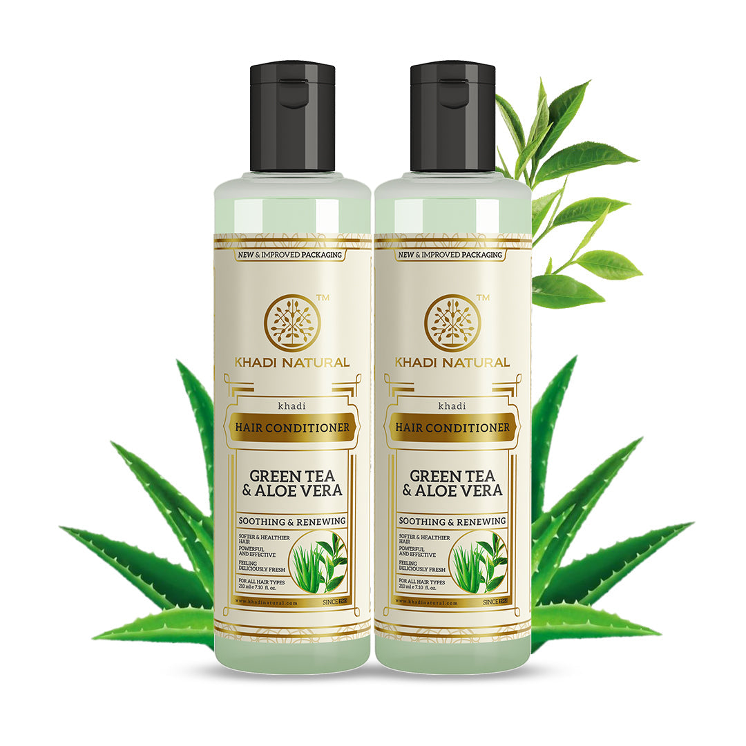 Khadi Natural Green tea and Aloe Vera conditioner Combo Pack Of 2 – 210ml Each Sale