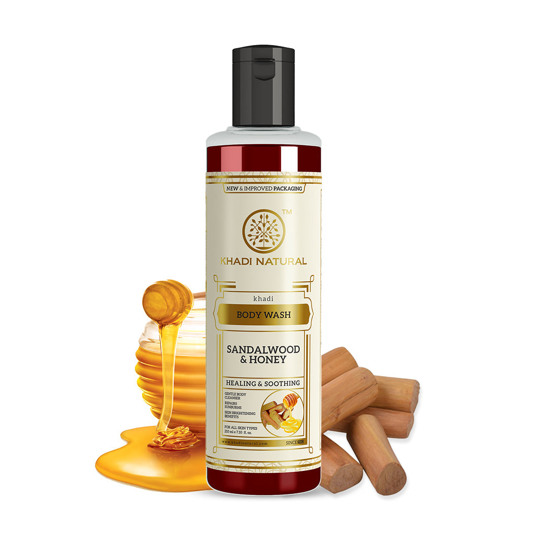 Khadi Natural Sandalwood & Honey Body Wash - 210ml