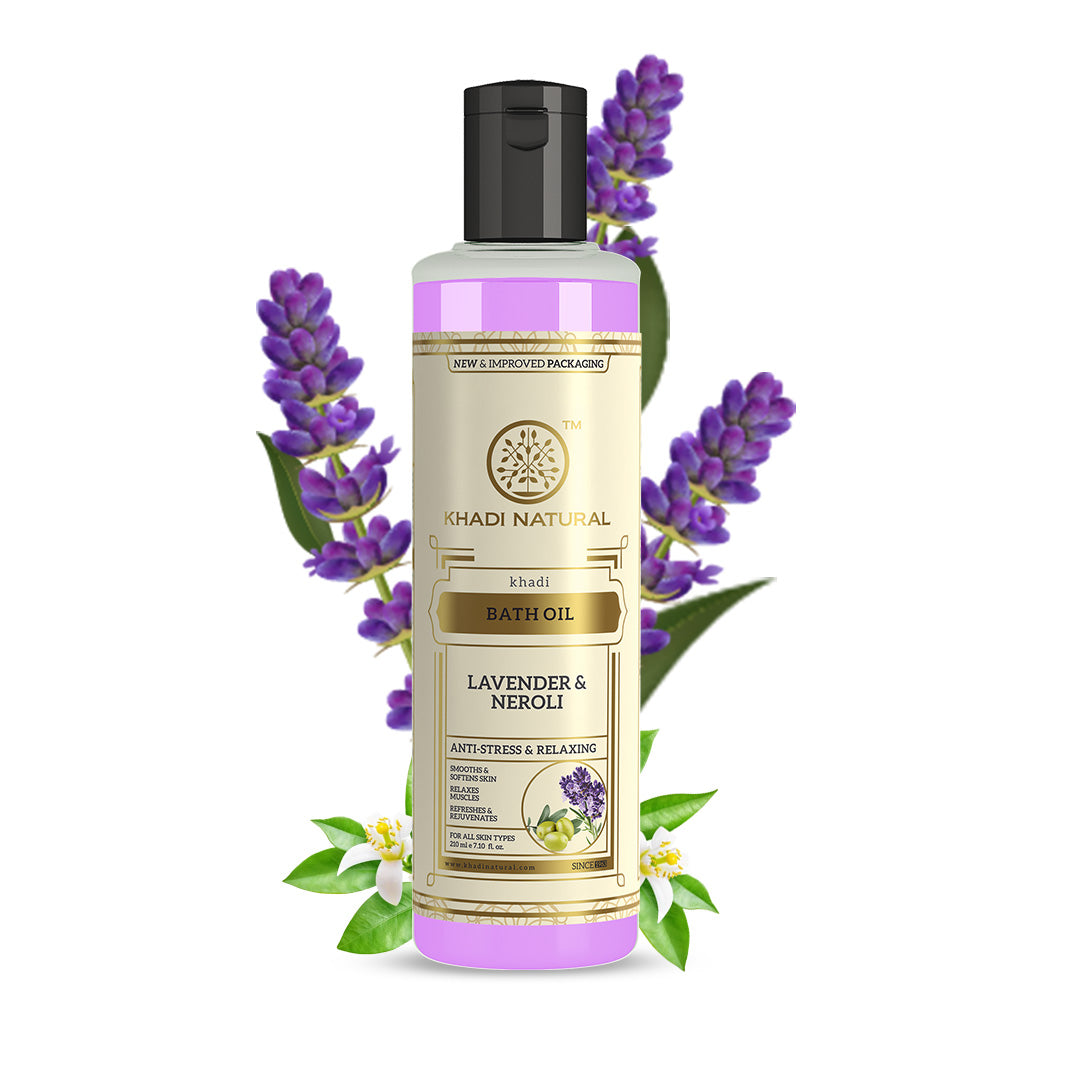 Khadi Natural Lavender & Neroli Bath Oil - 210ml Sale