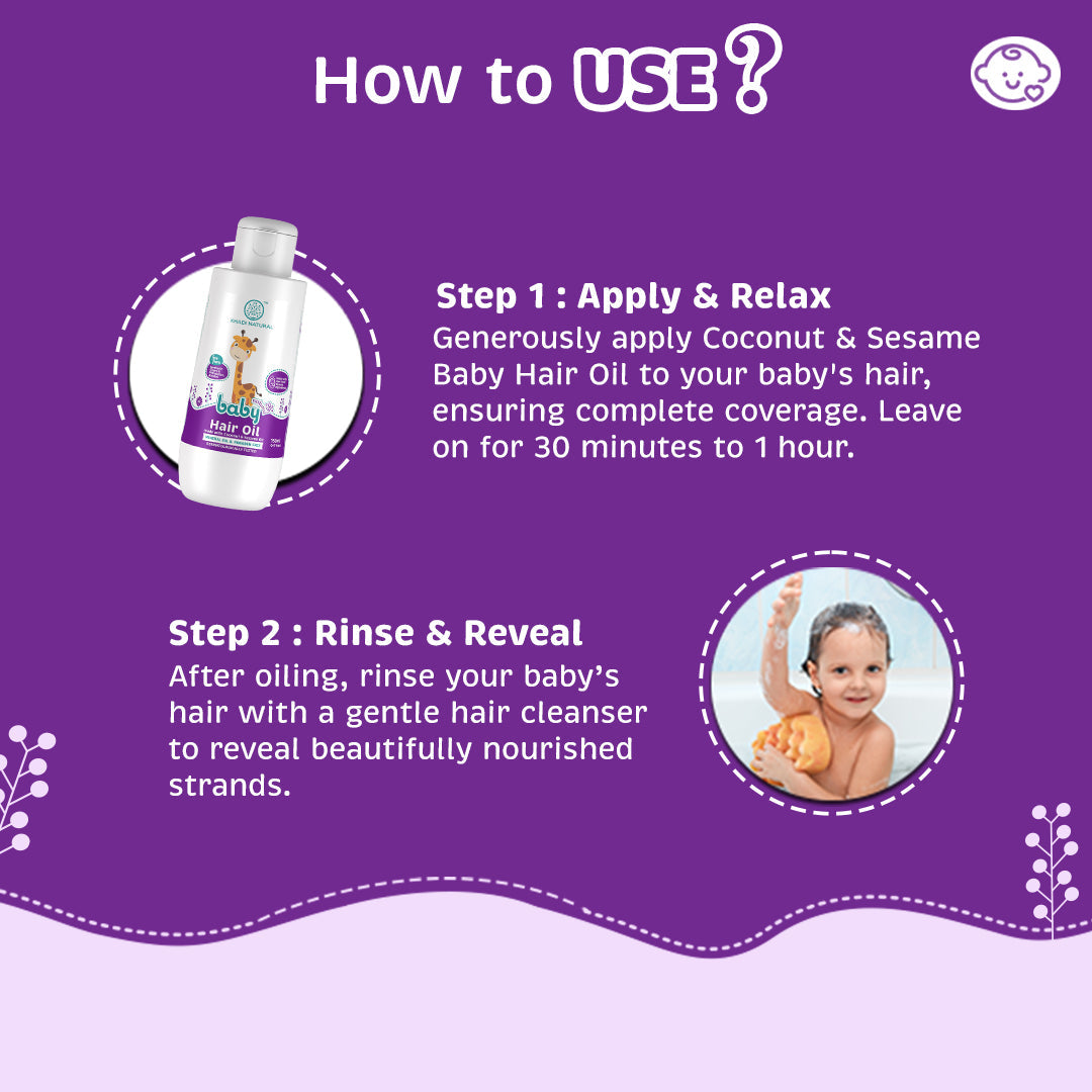 Khadi Natural Baby Hair Oil with Coconut and Sesame Oil for Hair Growth - 150ml