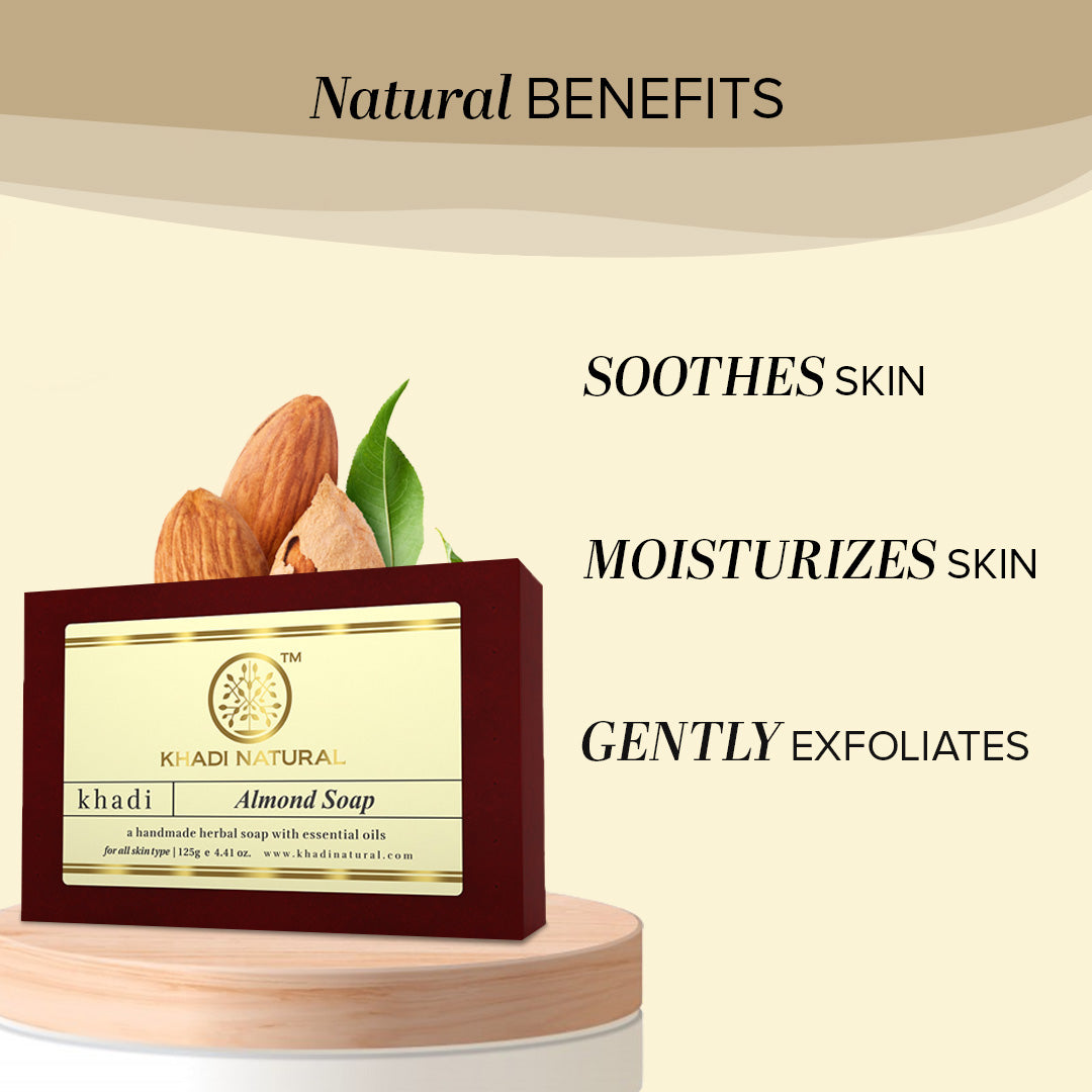 Khadi Natural Almond Soap Combo Pack Of 8 – 125gm Each