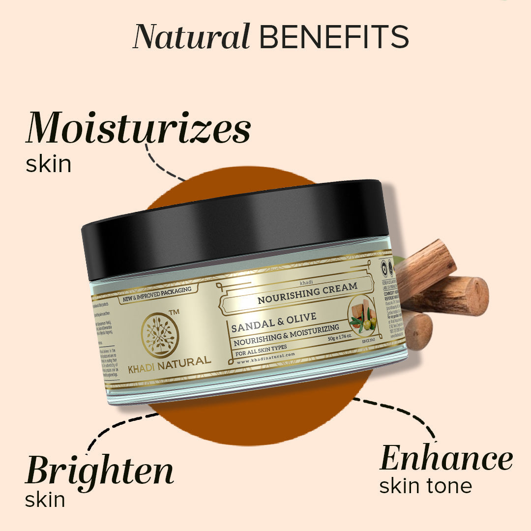 Khadi Natural Sandal & Olive Nourishing Face Cream - 50gm
