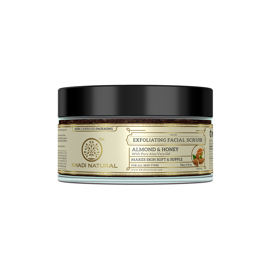 Khadi Natural Almond & Honey Facial Massage Gel with Scrub - 50gm