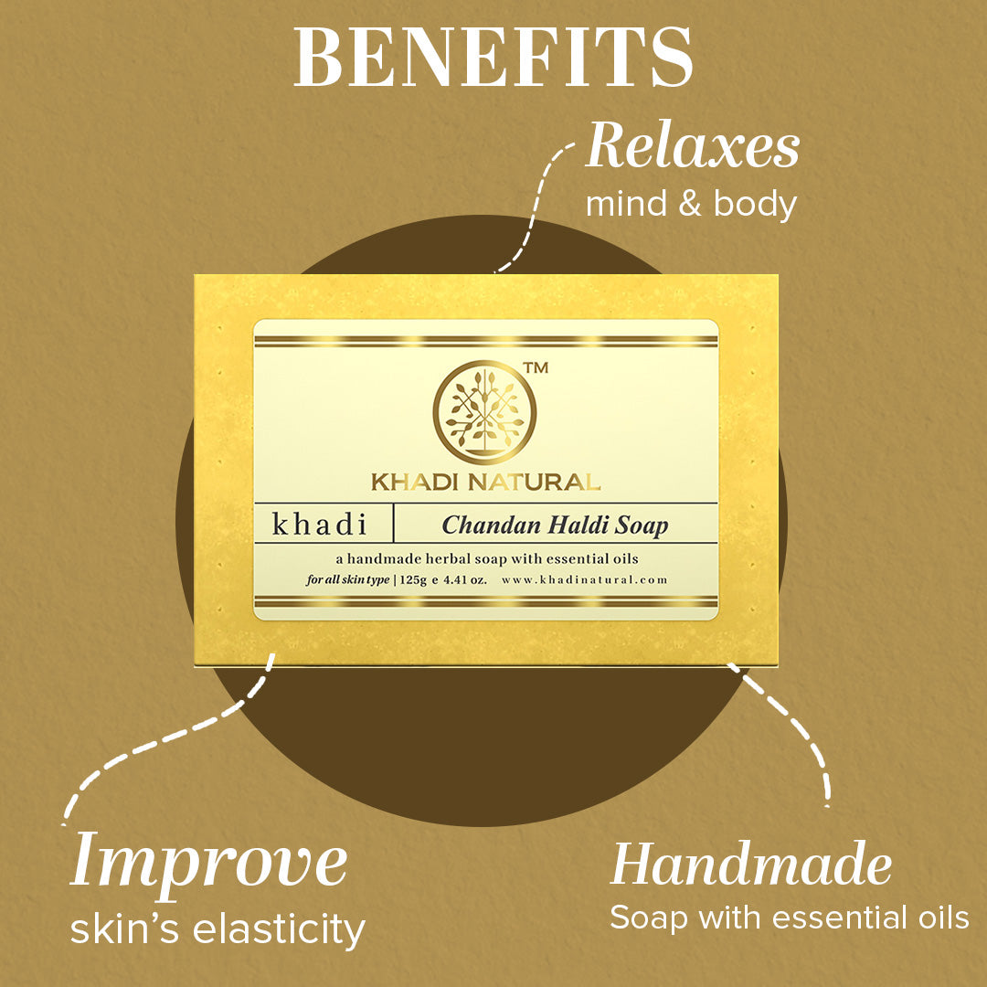 Khadi Natural Herbal Chandan Haldi Soap Combo Pack Of 8 – 125gm Each