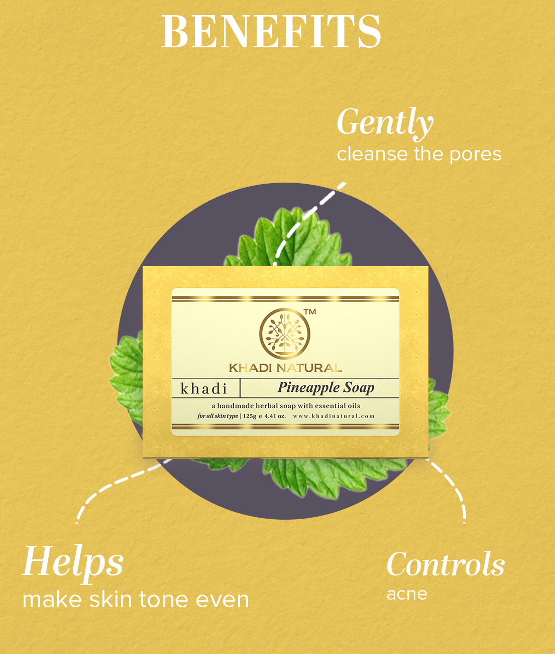 Khadi Natural Pineapple Soap Combo Pack Of 5 – 125gm Each