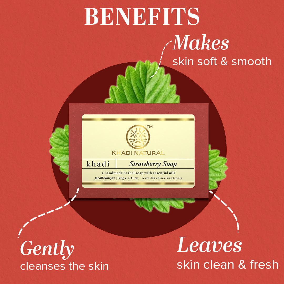 Khadi Natural Strawberry Soap Combo Pack Of 8 – 125gm Each