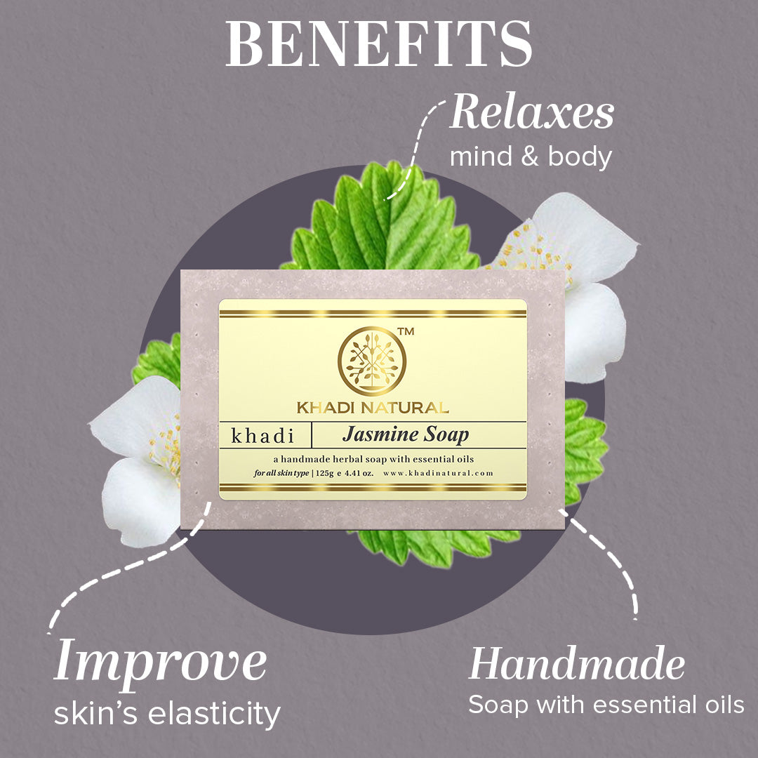 Khadi Natural Herbal Jasmine Soap Combo Pack Of 8 – 125gm Each