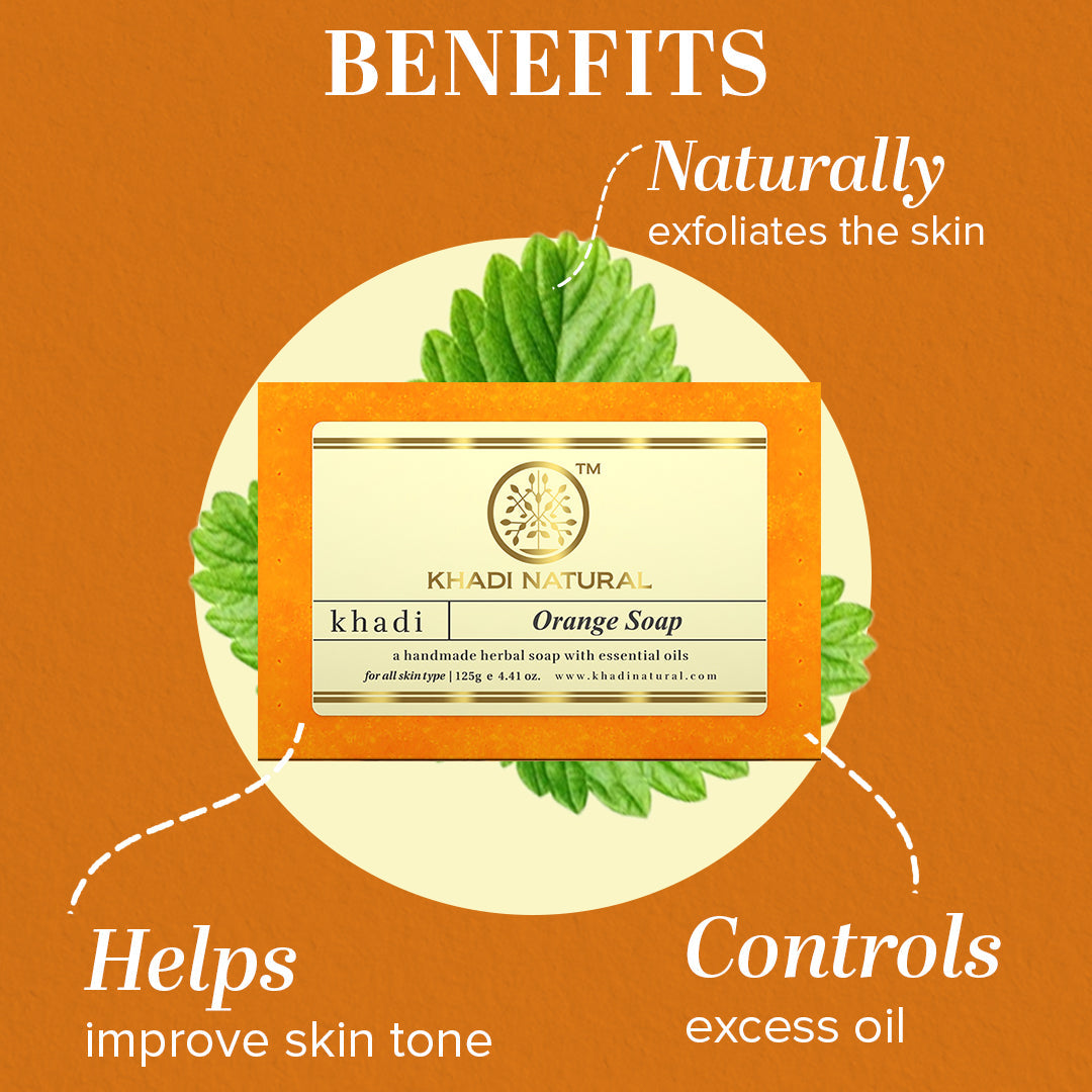 Khadi Natural Orange Soap Combo Pack Of 8 – 125gm Each