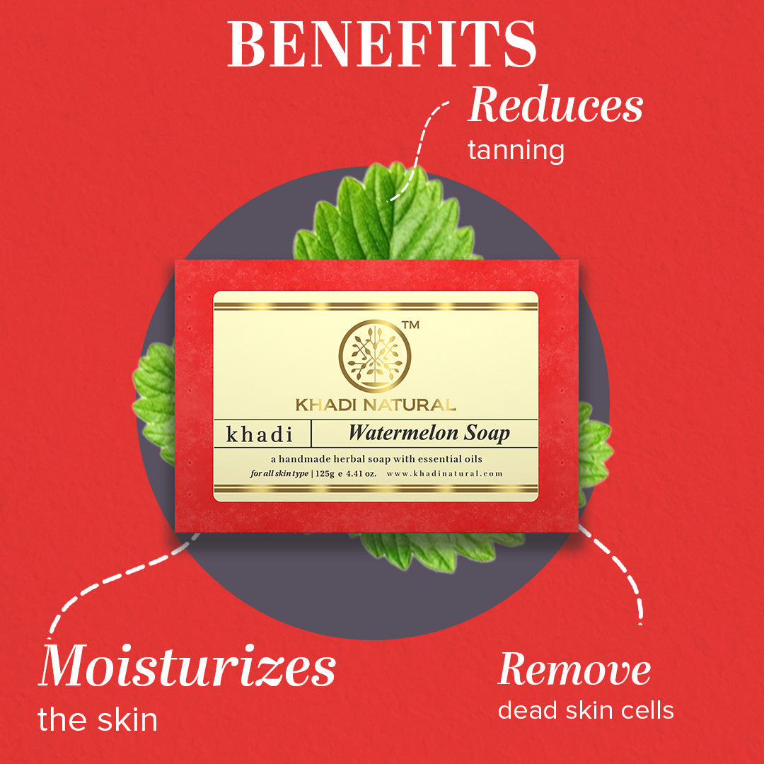 Khadi Natural Herbal Watermelon Soap Combo Pack Of 8 – 125gm Each