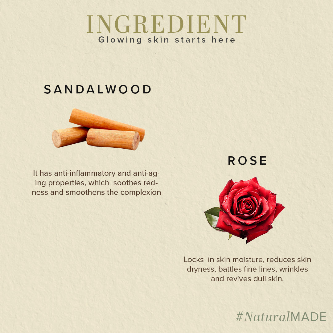 Khadi Natural Sandalwood & Rose Face Pack - 100gm