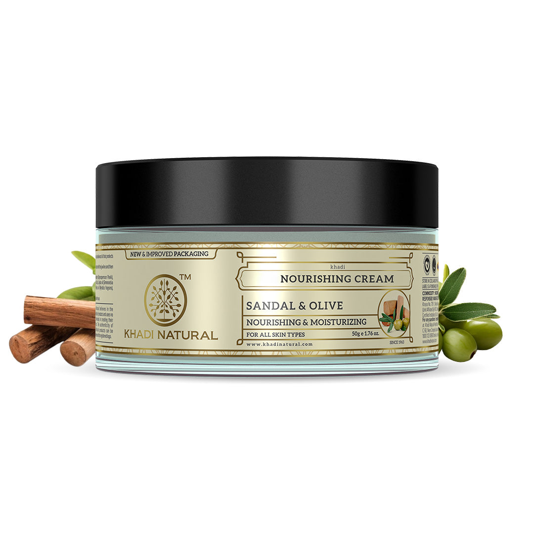 Khadi Natural Sandal & Olive Face Nourishing Cream with Sheabutter - 50gm