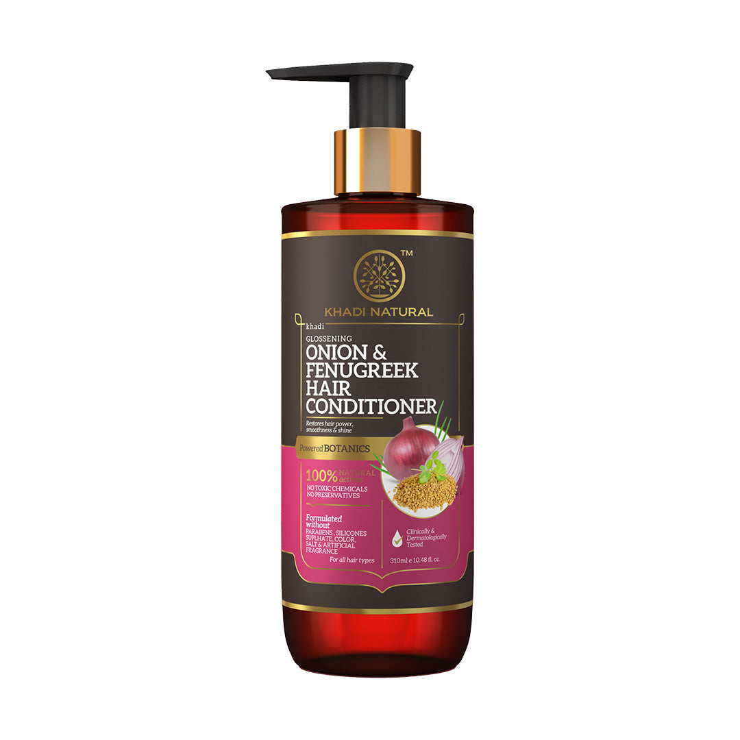 Khadi Natural Onion & Fenugreek Hair Conditioner - Paraben, Silicones, Sulphate, Color, Salt & Artificial Fragrance Free - 310ml