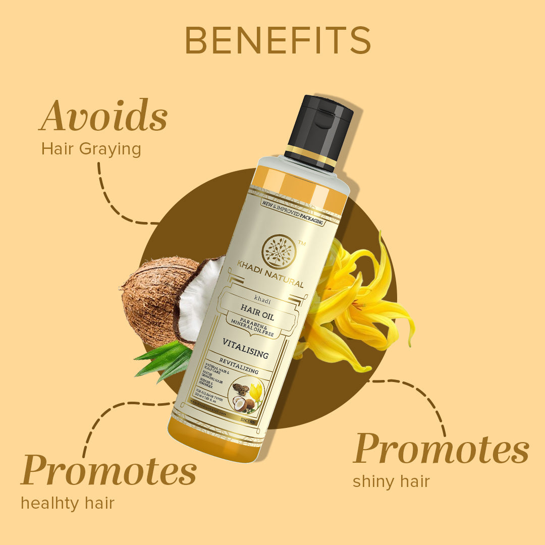 Khadi Natural Vitalising Hair Oil Paraben Mineral Free - 210ml